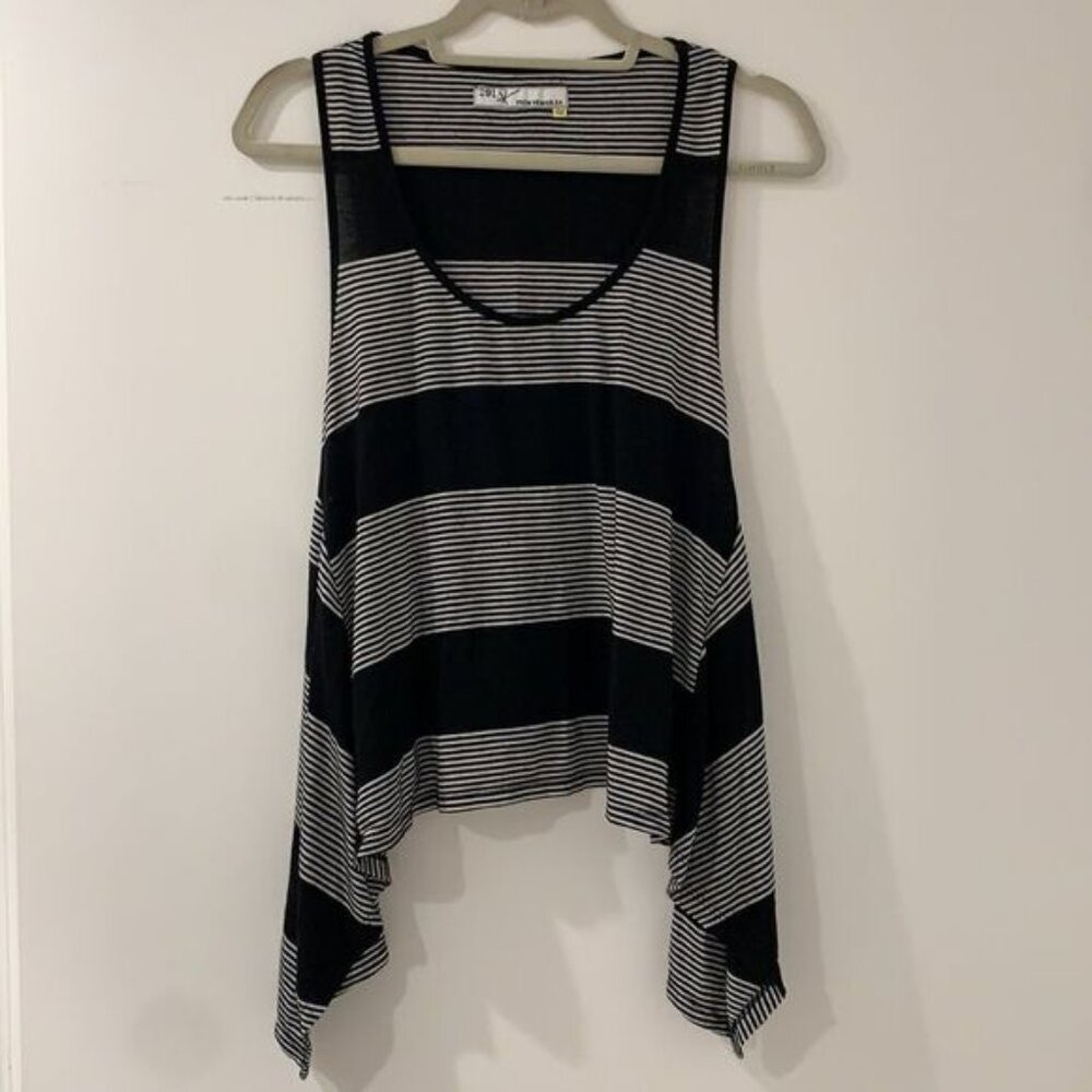 Swing black white striped tank top
